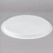 The white plastic lid of a Fineline ReForm catering tray with a round top.