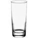 An Acopa Straight Up beverage glass filled with a clear liquid on a white background.
