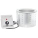 A silver stainless steel Vollrath drop-in soup well with a switch.