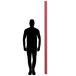 A silhouette of a man standing next to a Aarco rosewood plastic lumber message center post.