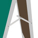 An Aarco A-Frame sign with a green write-on porcelain chalk board and metal bars.
