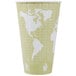A white Eco-Products paper hot cup with a world map on it.