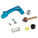 A blue plastic Advance Tabco glass filler faucet repair kit with springs and screws.