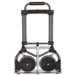 A black and silver Harper hand truck with solid rubber wheels.