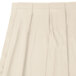 A white Snap Drape box pleat table skirt.