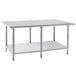 Advance Tabco AG-3012 30" x 144" 16 Gauge Stainless Steel Work Table with Galvanized Undershelf Main Thumbnail 1