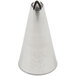 A silver cone with a silver tip.