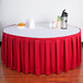 Snap Drape 5412GC29B3-001 Wyndham 21' 6" x 29" Red Box Pleat Table Skirt with Velcro® Clips Main Thumbnail 1