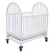 L.A. Baby 24" x 38" White Deluxe Arched Mini-Crib with 3" Mattress Main Thumbnail 2