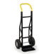 A black Harper hand truck with yellow handles.
