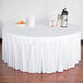 Snap Drape 5412GC29B3-010 Wyndham 21' 6" x 29" White Box Pleat Table Skirt with Velcro® Clips Main Thumbnail 1