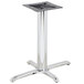 BFM Seating 30" x 24" Chrome Stamped Steel Indoor Standard Height Cross Table Base, 3" Column Main Thumbnail 1