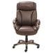 A brown leather Alera Veon Series office chair with wheels.