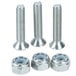 A close-up of three metal nuts and bolts for an Edlund #1 Can Opener.
