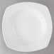 A Libbey Royal Rideau white porcelain soup bowl with a white rim.