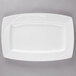 A white rectangular Libbey Royal Rideau porcelain plate.