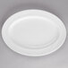 A white Libbey Royal Rideau porcelain platter with a thin rim.