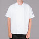 Chef Revival Silver J205 Unisex White Customizable Performance Short Sleeve Chef Jacket with Mesh Back Main Thumbnail 1