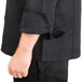 Chef Revival Bronze J071 Unisex Black Customizable Chef Jacket with Chest Pocket Main Thumbnail 3