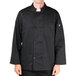A man wearing a black Chef Revival chef jacket with a chest pocket.