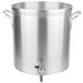 A large silver aluminum Vollrath stock pot with handles.