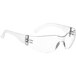 Cordova clear plastic safety glasses with clear lenses on a white background.