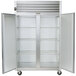 A white rectangular Traulsen hot food holding cabinet with two doors.
