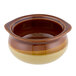Acopa 12 oz. Brown and Ivory Stoneware Onion Soup Crock / Bowl - 24/Case Main Thumbnail 3