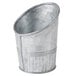 An American Metalcraft galvanized metal French fry cup with a curved edge.