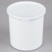 A Carlisle white plastic crock with a lid.