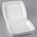 Dart 110HT1 10" x 9 1/2" x 3 1/2" White Foam Hinged Lid Container - 100/Pack Main Thumbnail 3