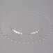 A clear plastic Fineline Flairware plate with a scalloped edge.