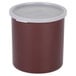 Cambro CP27195 2.7 Qt. Reddish Brown Round Crock with Lid Main Thumbnail 3