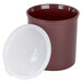 Cambro CP27195 2.7 Qt. Reddish Brown Round Crock with Lid Main Thumbnail 4