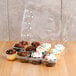 12 Compartment Clear Hinged High Dome Cupcake Container - 5/Pack Main Thumbnail 5