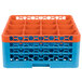 Carlisle RG16-3C412 OptiClean 16 Compartment Orange Color-Coded Glass Rack with 3 Extenders Main Thumbnail 3