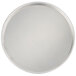 An American Metalcraft heavy weight aluminum round pizza pan with a black border.