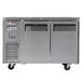 A large stainless steel Turbo Air refrigerated buffet display table with two doors.