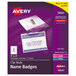 Avery® 74541 4" x 3" White Horizontal Laser / Ink Jet Name Badge and Top-Loading Clip Holders - 100/Box Main Thumbnail 1