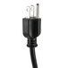 A black power cord with two black plugs.