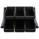 Cambro 6RS6110 Black Versa Self Serve Condiment Bin Stand Set with 2-Tier Stand and 12" Condiment Bins Main Thumbnail 3