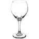 A close-up of a clear Libbey Perception red wine glass.