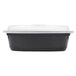 Pactiv Newspring OC16B 16 oz. Black 6 3/4" x 4 3/4" x 1 7/8" VERSAtainer Oval Microwavable Container with Lid - 150/Case Main Thumbnail 5