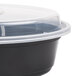 Pactiv Newspring OC16B 16 oz. Black 6 3/4" x 4 3/4" x 1 7/8" VERSAtainer Oval Microwavable Container with Lid - 150/Case Main Thumbnail 6
