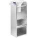 An Avantco stainless steel ice bagger with shelf.