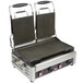 A Cecilware double panini sandwich grill with two grooved pans on top.