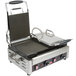 A Cecilware commercial panini grill with grooved grill surfaces on a counter.