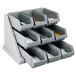 Cambro 9RS9480 Speckled Gray Versa Self Serve Condiment Bin Stand Set with 3-Tier Stand and 12" Condiment Bins Main Thumbnail 1