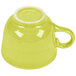 A close-up of a Fiesta lemongrass yellow China cup with a handle.