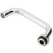 A silver Equip by T&amp;S faucet swing nozzle with a nut on a white background.